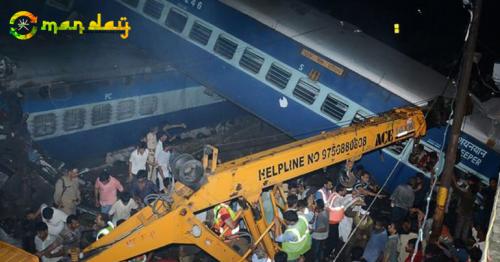 Carriages piled on top of each other after coming off the rails