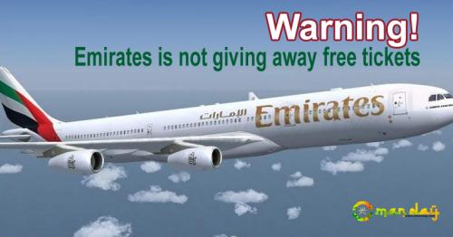 Warning! Emirates is not giving away free tickets