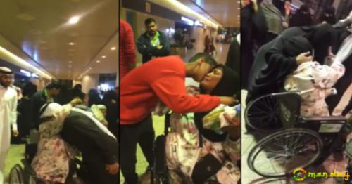 At least three generations of the family came to the airport to say goodbye