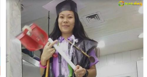 Pinay OFW Holds Own Graduation Rites for Finishing 2-Year Job Contract Abroad