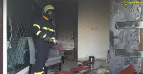  Three people were injured after a fire broke out in a building in Muscat