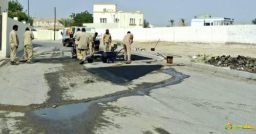 Damaged roads under repair in Muscat : Muscat Municipality