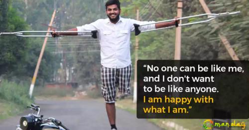 This Boy Lost His Leg in a Train Accident But Still Plays Cricket And Rides Bike 
