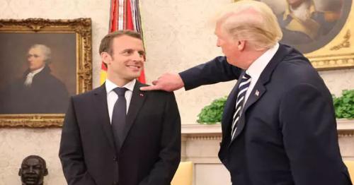 Donald Trump shared one awkward kiss and handshake with Emmanuel Macron