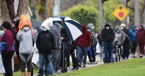 Hungry, Unemployed Americans Line Up At Food Banks Amid Coronavirus Pandemic