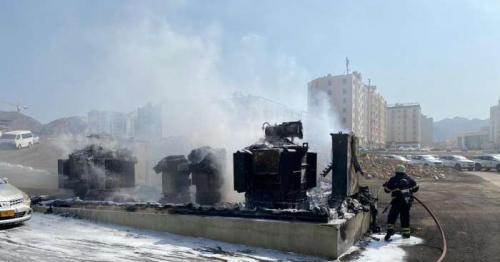 Fire breaks out at an electrical complex in Wilayat Bawshar