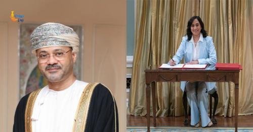 Omani Foreign Minister Sayyid Badr and Canadian Minister Anita Anand