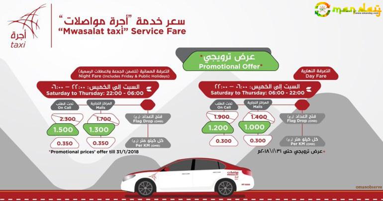 Mwasalat announces fares for new taxi service