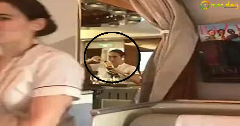 Yevgeny Kayumov was on his way to Dubai when he caught a flight attendant on his flight poured flutes of unfinished Champagne back into a bottle