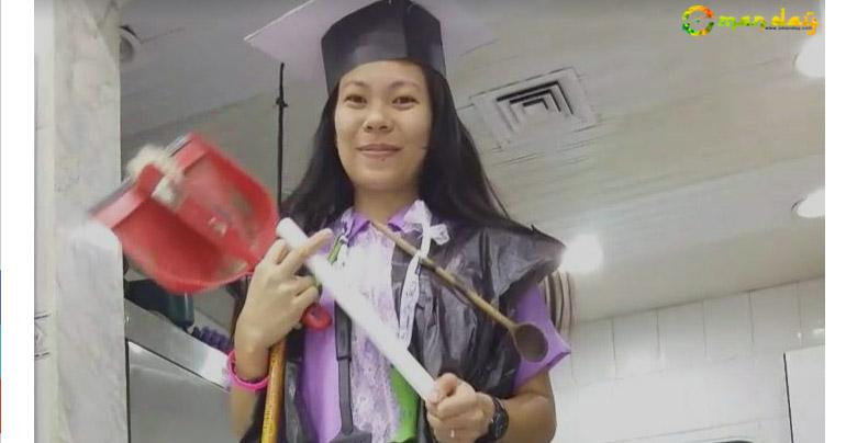 Pinay OFW Holds Own Graduation Rites for Finishing 2-Year Job Contract Abroad