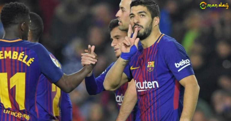 Suarez hat-trick extends Barca’s La Liga lead