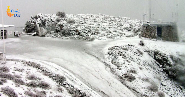 Snowfall in Jabal Shams
