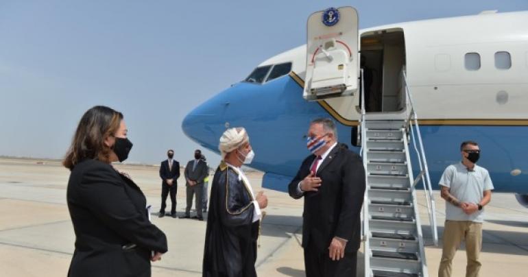 US Secretary of State Mike Pompeo arrives in Oman
